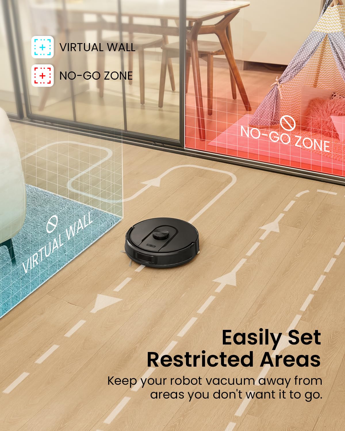 Self-Emptying Robot Vacuum Cleaner with Mop, Laser Navigation, Up to 60 Days of Hands-Free Cleaning, 180 Mins Runtime, Strong 5000Pa Suction Robot Vacuum to Clean Floors, Carpets, and Pet Hair