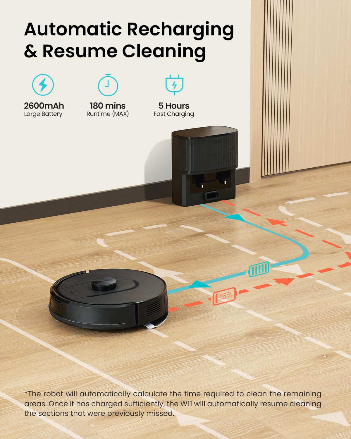 Self-Emptying Robot Vacuum Cleaner with Mop, Laser Navigation, Up to 60 Days of Hands-Free Cleaning, 180 Mins Runtime, Strong 5000Pa Suction Robot Vacuum to Clean Floors, Carpets, and Pet Hair